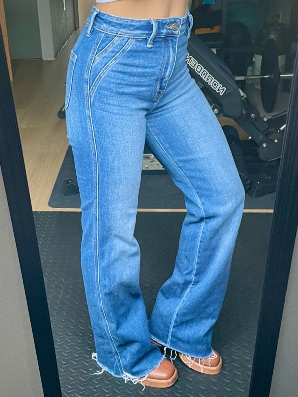 KanCan Medium Wash Ultra High Rise Flare Jeans